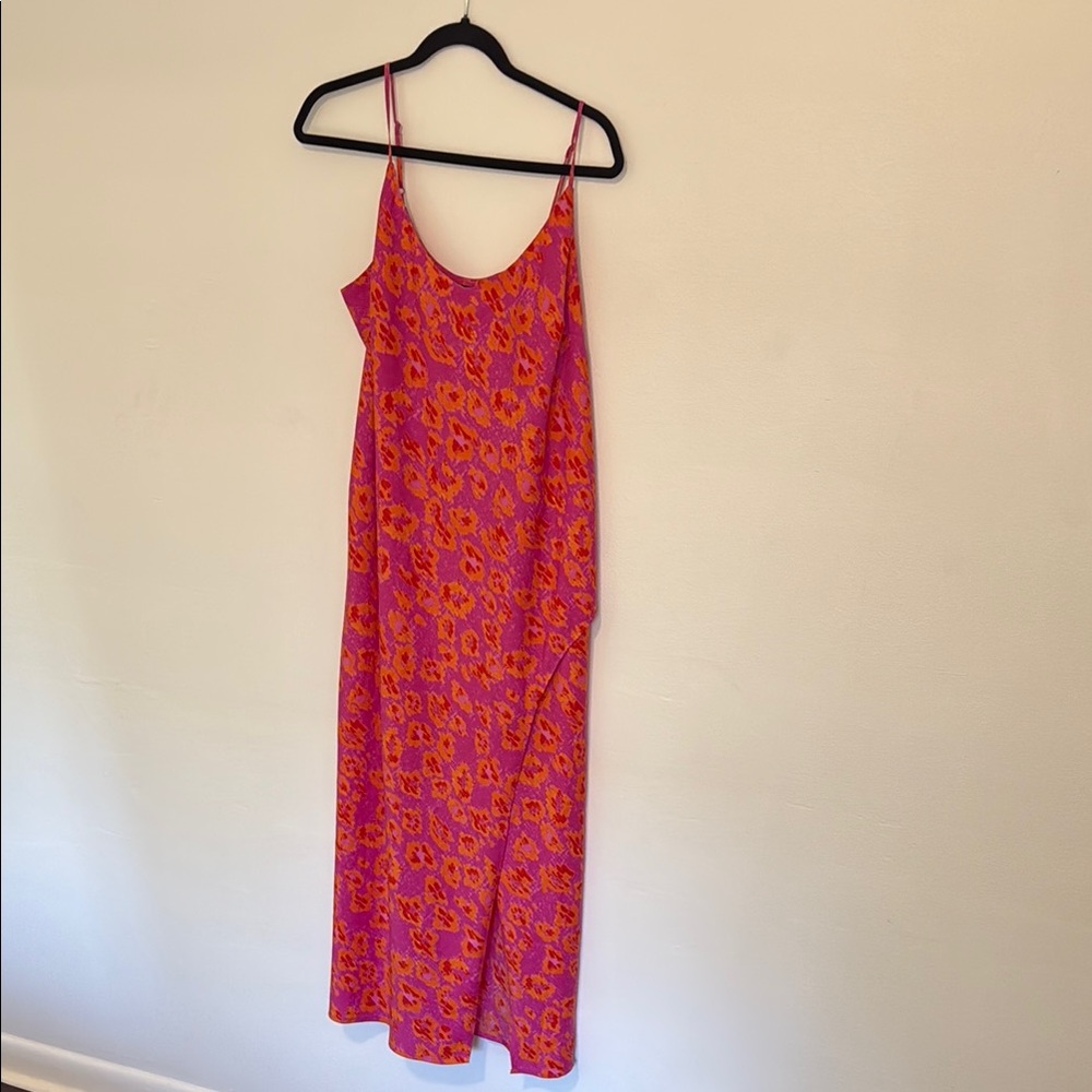 Scoop NYC Pink and Orange Sleeveless Spaghetti Strap Maxi Sundress